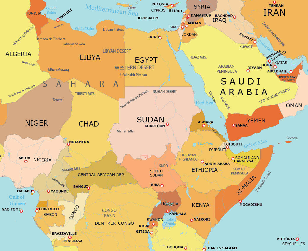 East Africa regional map highlighting Djibouti, Ethiopia and neighboring corridors