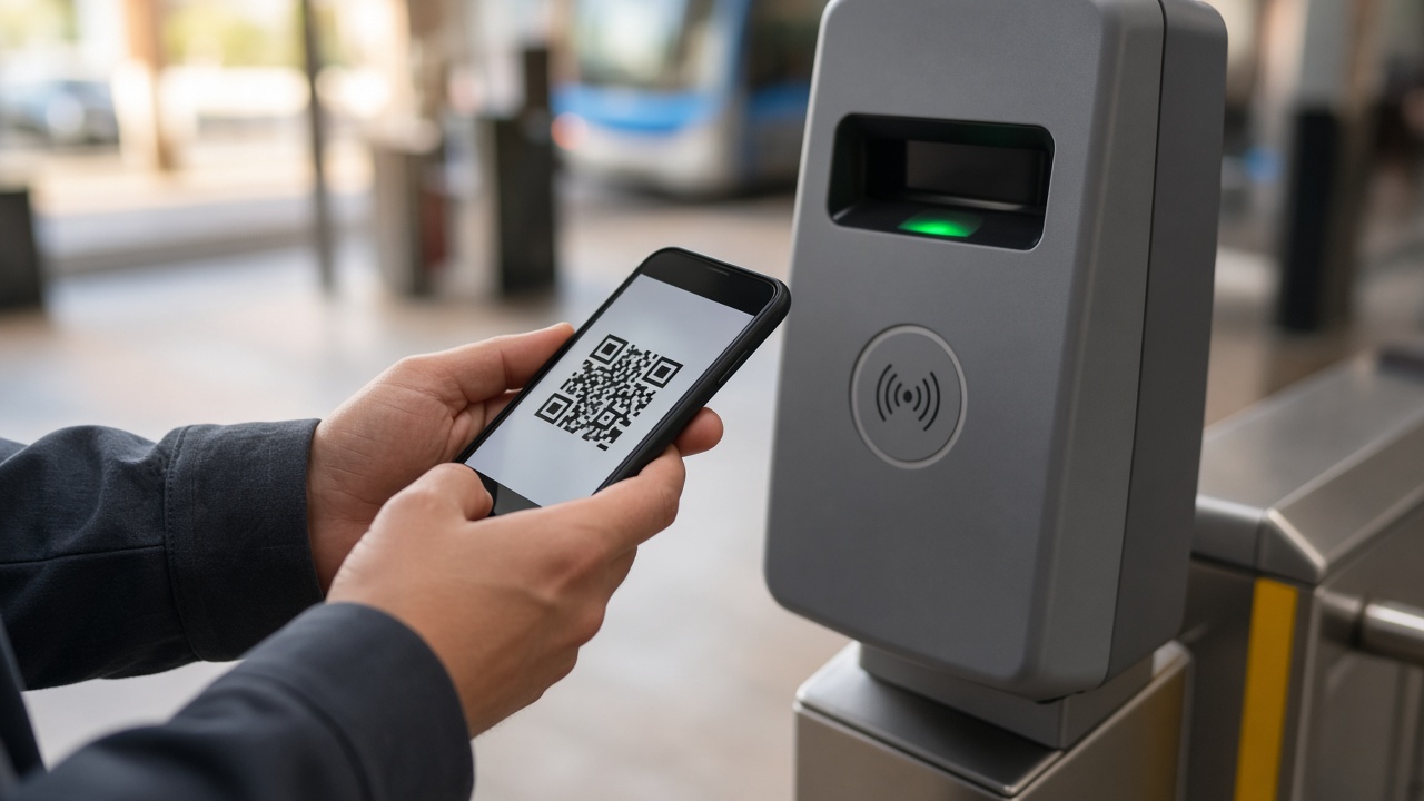 Digital ticket validation at a transport terminal